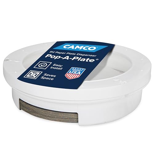CAMCO 57001 Pop-A-Plate Plastic Plate Dispenser - Measures 10.2 Diameter x 2.6 ... product image