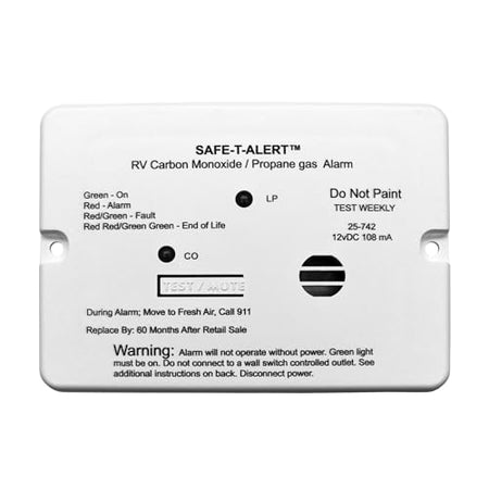 MTI INDUSTRY 25-742-WHT Safe T Alert - Mini Dual LP/CO Alarm - Flush Mount White - 25-742-WT product image