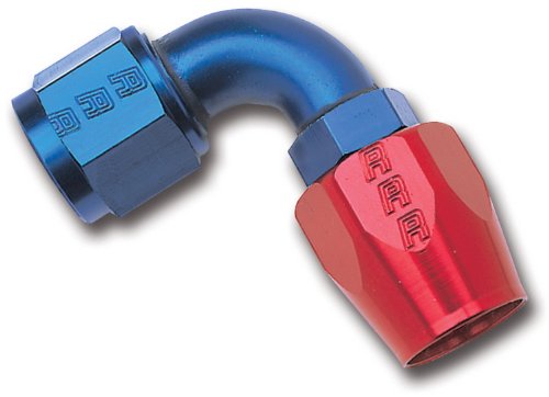 RUSSELL/EDEL 610170 Red/Blue Anodized Aluminum -8AN 90-Degree Hose End product image