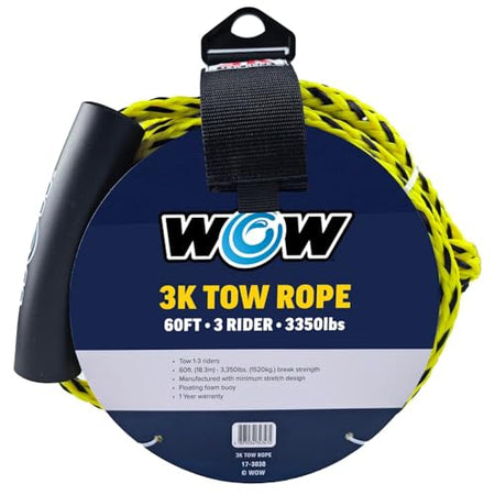WOW SPORTS 402073 2K Tow Rope - 60 ft - 16-Strand Braided Polypropylene product image