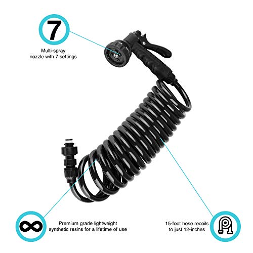 Dura Faucet Dura Faucet DF-SA189-BK RV Exterior Quick Connect Detachable Sprayer, Hose, Port, and Spray Box - Outdoor Depot
