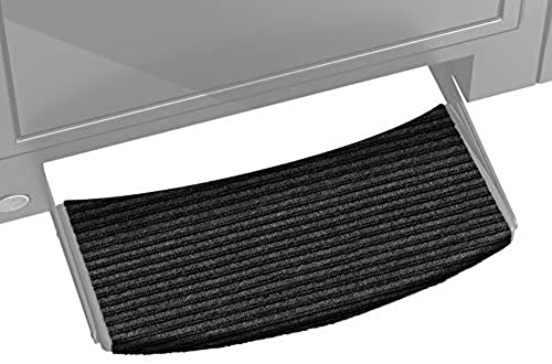 PRESTO FIT 2-0430 Prest-O-Fit  Charcoal Black 22 Wide Ruggids Universal RV Step Rug product image