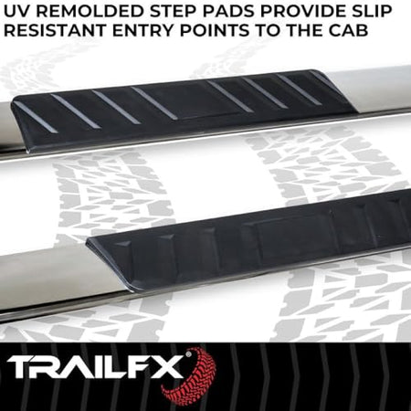 Trailfx TrailFX Truck Side Step Bars Fits 2020–2021 Chevrolet Silverado 1500 5 Inch Oval Bent Side Bars with - Outdoor Depot