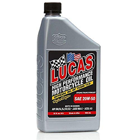 LUCAS OIL LUCA10700 10700 SAE 20W-50 Motorcycle Oil - Gray, 1 Quart (32 Ounces) product image