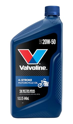 VALVOLINE 798152 4-Stroke Motorcycle 20W-50 Motor Oil 1 Quart product image