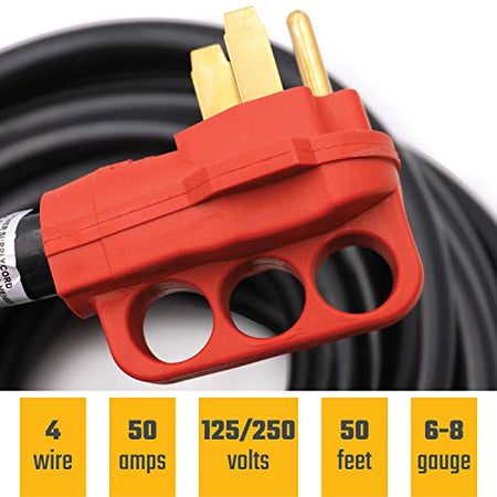 VALTERRA LLC A10-5050EH Valterra  Mighty Cord RV 50-Amp Extension Cord, 50 ft., Red - view 11