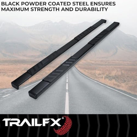 Trailfx Trailfx Side Step Bars Fits 2015–2025 Ford F-150 4 InchTrapezoid Straight Side Steps with Step Pads - Outdoor Depot