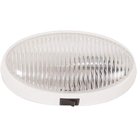 OPTRONICS RVPL7CFS Surface Mount Porchlight - Clear Oval, White Housing product image