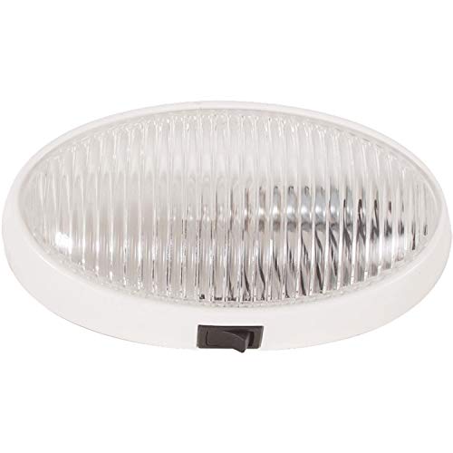 OPTRONICS RVPL7CFS Surface Mount Porchlight - Clear Oval, White Housing product image