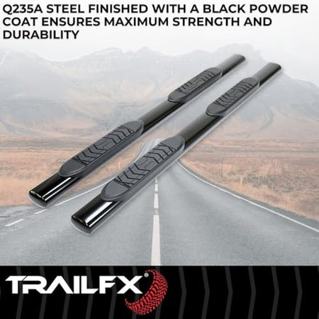 Trailfx Trailfx Side Step Bars Fits 2023–2025 GMC Sierra 1500 5 Inch Oval Straight Nerf Bars with Step Pads - Outdoor Depot