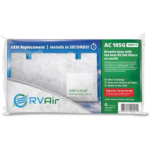 RV AIR INC. RVAIR RV Air AC 105G Filters - Replacement AC Filter Compatible with Dome... product image