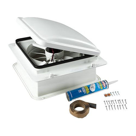FURRION LLC 2023042193 Furrion 10-Blade, 14 RV Rooftop Vent Exhaust Fan with Lid, Four Fan... product image