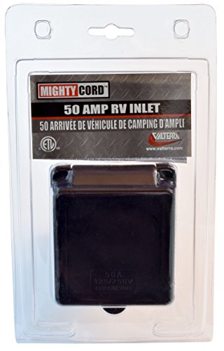 VALTERRA LLC VLPA10-50INBKVP Valterra Products  Mighty Cord 50 AMP Power Inlet; Black - front view