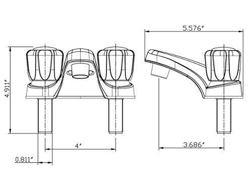 Dura Faucet Dura Faucet DF-PL700S-BQ RV Bathroom Faucet with Smoked Acrylic Knobs (Bisque Parchment) - Outdoor Depot