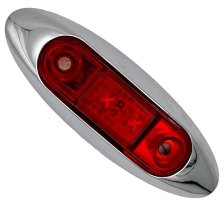 RV DESIGNER L933 Red Oblong w/Chrome Bezel LED Marker/Clearance Light/Clearance, P2,... product image
