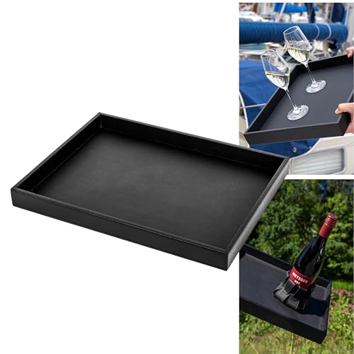 SILWY MAGNET TA-415315-01-A silwy® Metal Tray in Noble Leather Look Black for Non-Slip Serving ... product image