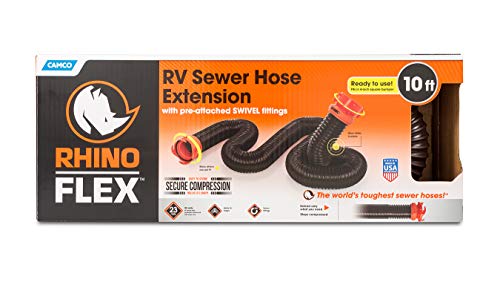 Camco Camco RhinoFLEX Heavy Duty 10ft RV Sewer Hose Extension Kit with Swivel Fitting - Extends Your Sewer - Outdoor Depot