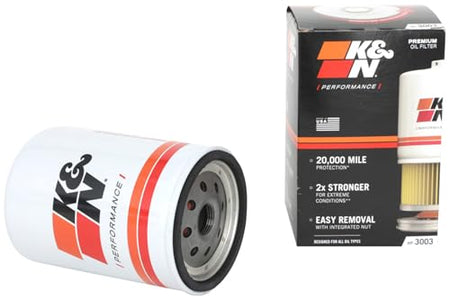 K&N FILTER HP-3003 K&N Oil Filter: 20,000 Mile Engine Protection with Wrench Off Nut, product image