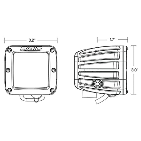 RIGID RIGID 504816 D-Series PRO SAE Fog Selective Yellow/Pair - Outdoor Depot