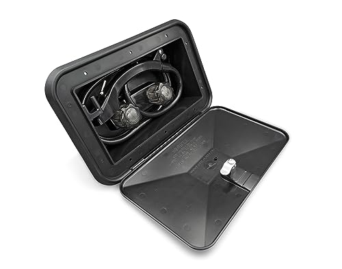 B&B MOLDERS 94196 Exterior Shower Box, RV Hatch – Black product image