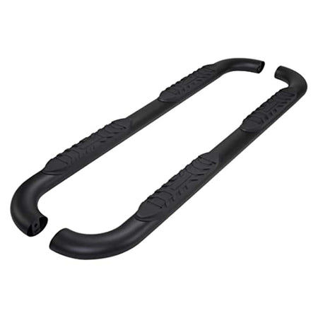 Trailfx TrailFX Truck Side Step Bars 4 Inch Oval Bent Nerf Bar Side Steps with Step Pads Titanium Black - Outdoor Depot