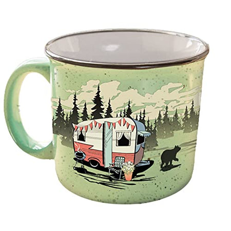 Camp Casual Ceramic Coffee Mug - 15 oz Retro Inspired Camping Mug - for Hot & Cold Drinks - Works as a Tea, - Outdoor Depot