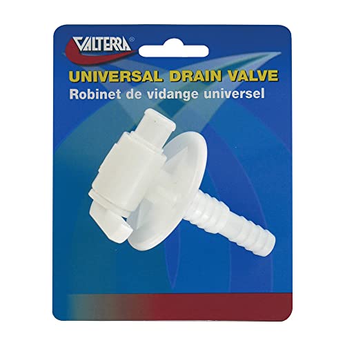 VALTERRA LLC A01-2025VP Valterra  Universal Drain Valve - Barbed, White (Carded) product image