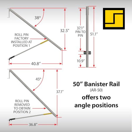 STROMBER AR-50 g Carlson  Lend-A-Hand Banister Rail - RV Handrail for Safe & Stead... - view 6