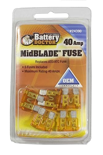 WIRTHCO 24390 Battery Doctor 40 Amp MidBlade Fuse, 5 Pack product image