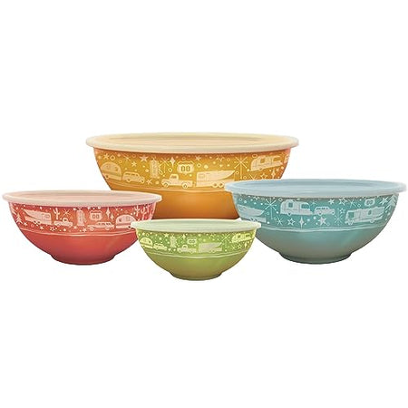 CAMP CASUAL CC-006 Melamine Bowls with Lids - 4 BPA Free Nesting Bowls with (New and I... product image