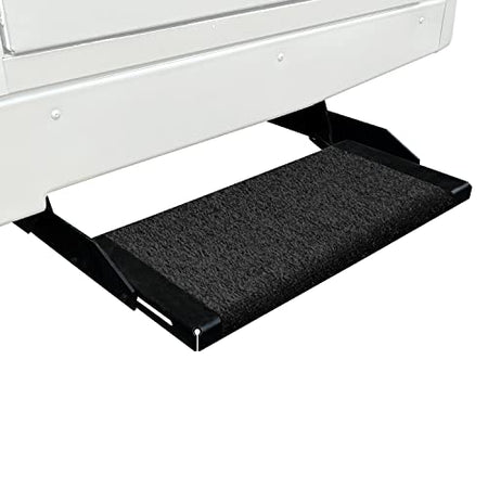 PRESTO FIT 2-1042 Prest-O-Fit  Wraparound RV Step Rug Black 18 in. Wide product image