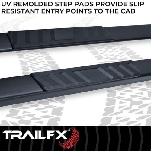 Trailfx Trailfx Side Step Bars Fits 2015–2025 Ford F-150 4 InchTrapezoid Straight Side Steps with Step Pads - Outdoor Depot