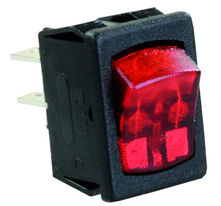 JR PRODUCTS 12765 Red/Black SPST Mini-Illuminated On/Off Switch product image