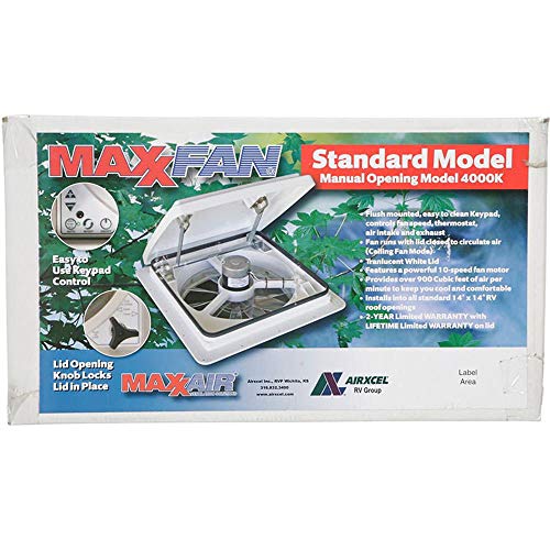 MAXXAIR MAXXAIR Maxxfan Plus High Powered 10-Speed RV Intake and Exhaust Fan - Manual or Remote Control - Outdoor Depot