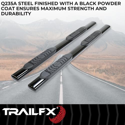 Trailfx TrailFX Nerf Bar Fits Ford F-150 Super Crew 2015-2026 Straight 5 Inch Oval Black Powder Coated Steel - Outdoor Depot