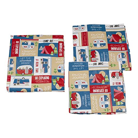 LIPPERT COMP 2022107835 Lippert Vinyl Tablecloth with Bench Covers for Picnic Tables - Camp... product image