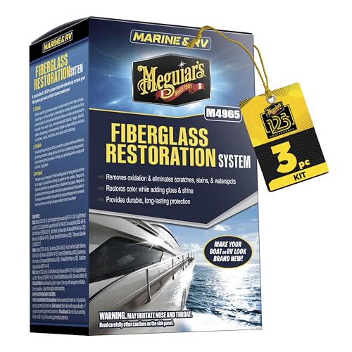 MEGUIARS WAX M4965 Meguiar's  Marine/RV Fiberglass Restoration System, 3-Piece Marine ... product image