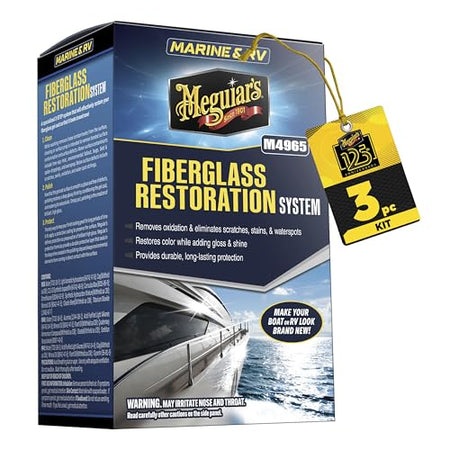 MEGUIARS WAX M4965 Meguiar's  Marine/RV Fiberglass Restoration System, 3-Piece Marine ... product image