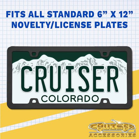 Cruiser Accessories Cruiser Accessories 21350 Slim Rim License Plate Frame, Black - Outdoor Depot