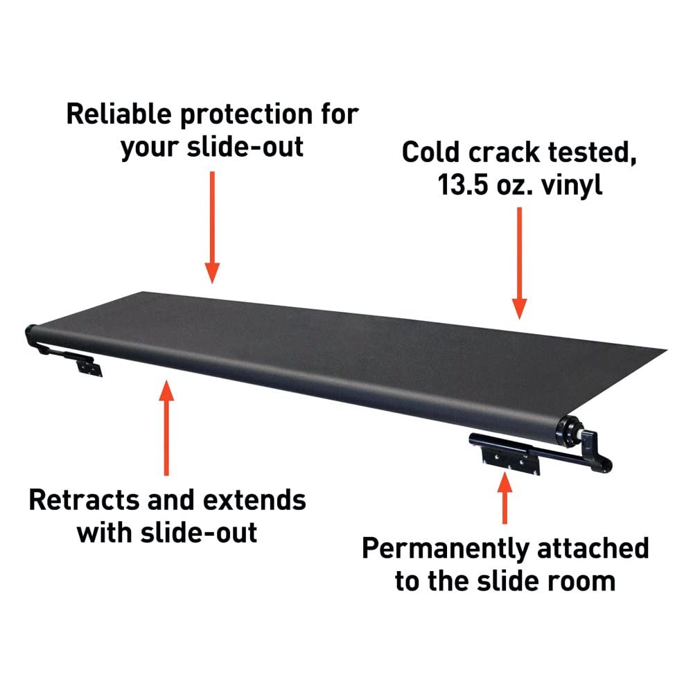 Solera Solera 5000 Series Black Slide Topper RV Slide-Out Awning 6'6" (6'1" Fabric) 13.5 oz Vinyl - Outdoor Depot