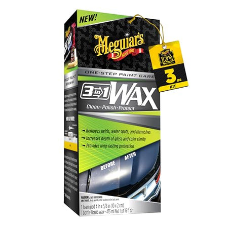 MEGUIARS WAX G191016 Meguiar's 3-in-1 Wax, Advanced Cleaner Wax that Blends Defect and S... product image