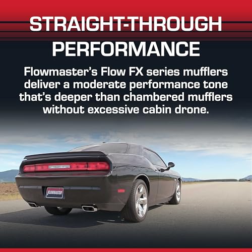 Flowmaster Flowmaster Flow FX Chambered Muffler – 3.00” Offset In / 3.00” Center Out – Moderate Sound – - Outdoor Depot