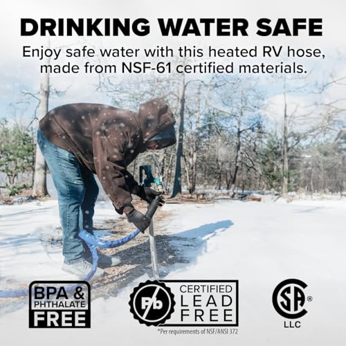 Camco Camco 12-Ft Heated Water Hose for RV - Water Line Freeze Protection Down to -20°F/-28°C - Features - Outdoor Depot