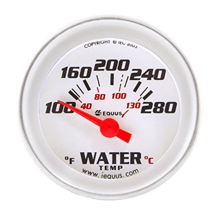 EQUUS E20-8262 8262 2 Electric Water Temperature Gauge, White with Aluminum Bezel product image