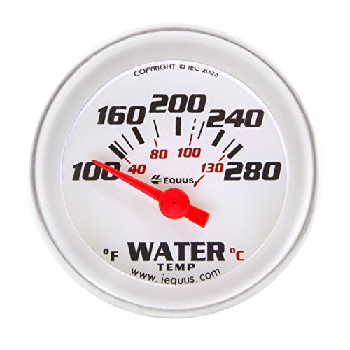 EQUUS E20-8262 8262 2 Electric Water Temperature Gauge, White with Aluminum Bezel product image