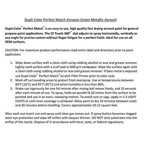 Dupli-Color Dupli-Color Perfect Match Premium Automotive Paint, Amazon Green (M), 8 oz - Outdoor Depot