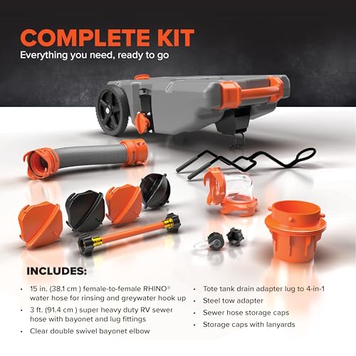 Camco Camco Rhino 28-Gallon Camper/RV Tote Tank - Features Large Heavy-Duty No-Flat Wheels & Built-in Gate - Outdoor Depot