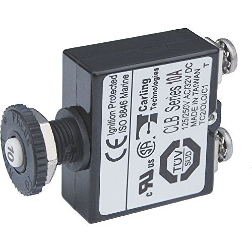 BLUE SEA 2132-BSS Systems 2132 Circuit Breaker Push BUT ST 10A product image