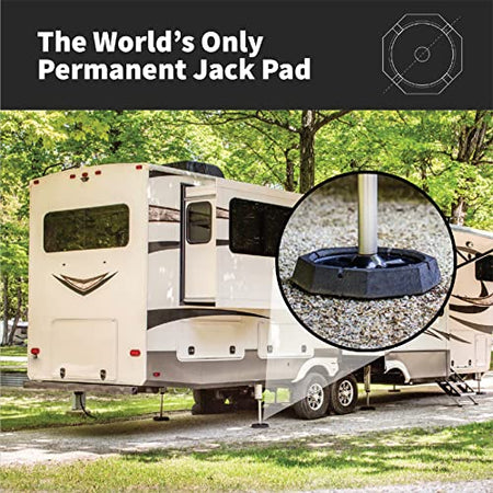 SnapPad SnapPad Xtra RV Leveling Pads - Permanent Jack Stabilizers for RVs - 9" Round Leveling Jack Pads for - Outdoor Depot