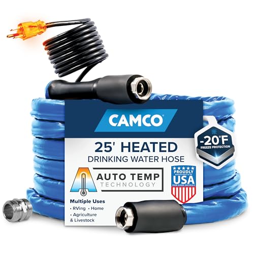 Camco Camco 25-Ft Heated Water Hose for RV - Water Line Freeze Protection Down to -20°F/-28°C - Features - Outdoor Depot